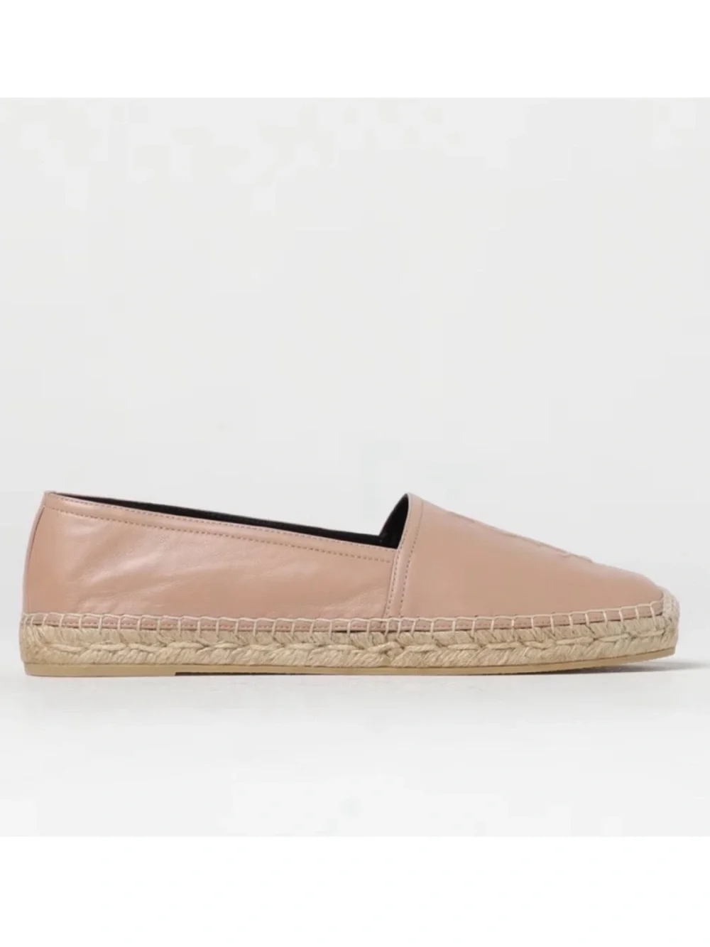 YSL Leather Monogram Espadrilles Flats Size 39.5 NEW